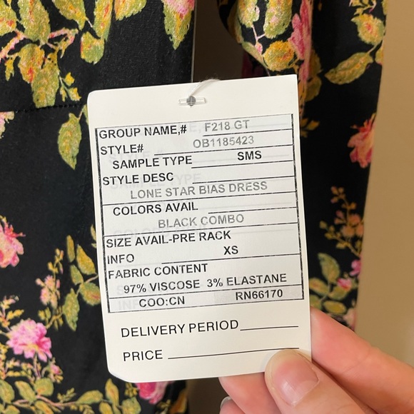 NWT Free People Sample Piece Lone Star Bias Floral Dress - Picture 5 of 15
